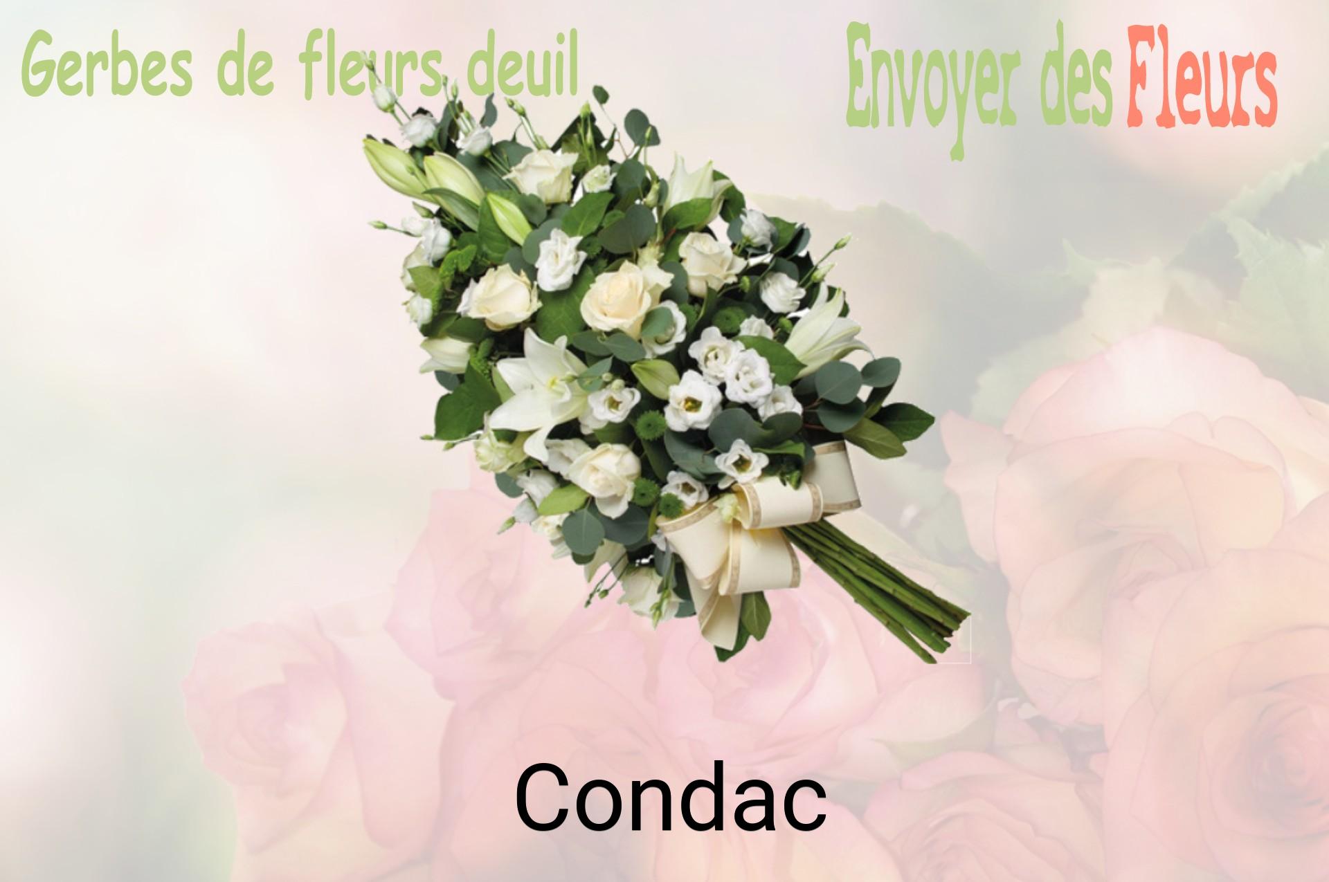Gerbe de fleurs de deuil livrée à Condac